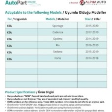 Prime Innovareauto, Kia ile Uyumlu Davlumbaz Klips- 10'lu