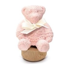 Ahşap Kaideli New Baby Kokulu Pembe Ayıcık Seramik Koku Taşı
