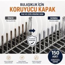 150 Adet Gri | Bulaşık Makinesi Sepetleri Çubukları Için Birinci Sınıf Pas ve Çizilmeleri Önleyen Plastik Kapak Uçları | Tamir Seti