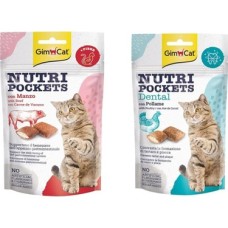 Gimcat Nutripockets Kedi Ödülü Biftek Malt, 60 gr & Nutripockets Kedi Ödülü Dental 60GR Gimcat Nutripockets Kedi Ödülü Biftek Malt, 60 gr & Nutripockets Kedi Ödülü Dental 60GR