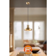LED Metal Gövdeli Tekli Sarkıt Avize Parlak Mutfak ve Salon Için E27 Uyumlu, Altın-1 GULLU-182GOLD