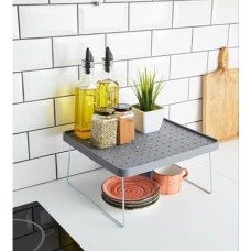Prime Dolap Içi Düzenleyici Katlanır Dekoratif Büyük Raf, Tabak, Bardak Rafı, Mutfak Düzenleme Rafı (Beyaz) (30CM*30CM*15CM)