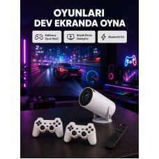 4K Wi-Fi 6 Projeksiyon Cihazı – 10.000+ Oyun Desteği, Kablosuz Bağlantı ve Çoklu Giriş Portları Yeni Nesil - Lisinya