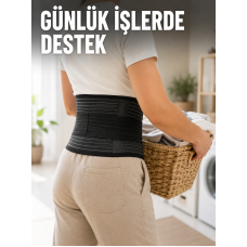 Bel Destekli Çalışma Korsesi Ayarlanabilir Elastik Cırtlı Bel Desteği - Lisinya