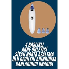 Yeni Nesil Vakumlu Pilli Siyah Nokta ve Yüz Temizleme Cihazı 4 Başlıklı - Lisinya