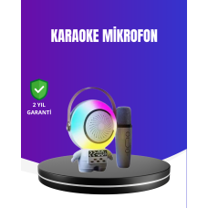 RGB Işıklı Astronot Bluetooth Hoparlör Karaoke Mikrofonlu - Lisinya