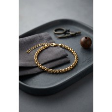 316L Çelik Gold Renk Box Zincir Model Erkek Bileklik - Lisinya