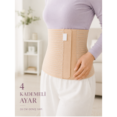 26 cm Abdominal Korse Doğum Sonrası 4 Kademeli Ayarlanabilir Karın Bel Korsesi - Lisinya