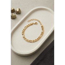316L Çelik Gold Renk Figaro Zincir Model Erkek Bileklik - Lisinya