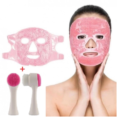 Jel Buz Paketi Yüz Maskesi Baş Ağrısı Yastık Kozmetik Maske + Çift Taraflı Cilt Fırçası ( Lisinya )