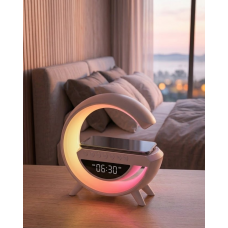 RGB Gece Lambalı Kablosuz Şarj Cihazlı Bluetooth Hoparlör Dijital Saat - Lisinya