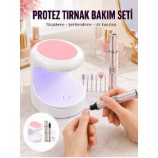 20.000 RPM Tırnak Matkabı + Mini LED Oje Kurutma Cihazı Seti Yeni Nesil - Lisinya