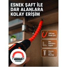 12 Parça Esnek Bits Uç Seti 300 mm Esnek Şaftlı Tornavida Uç Seti - Lisinya