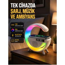 2025 Model 15W Kablosuz Şarjlı Renkli Atmosfer Lambası - Lisinya