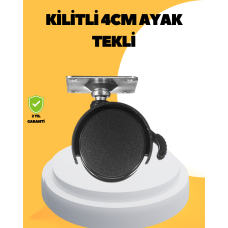 4 cm Kilitli Mobilya Tekerleği Tekli Sessiz ve Dayanıklı - Lisinya