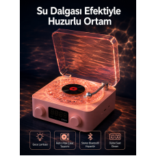 Retro Saatli Bluetooth Hoparlör – Gece Lambalı Kristal Ses Kalitesi Yeni Nesil - Lisinya