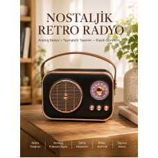 Retro Tarz Kablosuz Radyo – Bluetooth, USB ve TF Kart Girişli - Lisinya