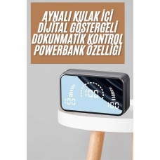 Powerbankli Bluetooth Kulaklık Yüksek Ses Aynalı Çift Dijital Gösterge Ekranı - Lisinya