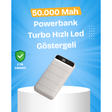 Çoklu Cihaz Uyumlu LED Ekranlı 50000 mAh Powerbank - Lisinya Çoklu Cihaz Uyumlu LED Ekranlı 50000 mAh Powerbank - Lisinya