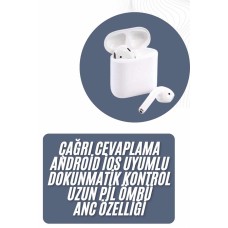 2025 Model Çağrı Cevaplayabilen Bluetooth Kulaklık Beyaz Dokunmatik Kontrol - Lisinya