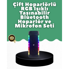Yüksek Ses Güçlü Kablosuz Hoparlör  Karaoke Mikrofonlu - Lisinya