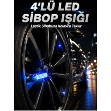 4'lü Araç Sibop LED Işığı Otomatik Açılan Lastik Işığı Seti - Lisinya