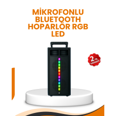 Bluetooth Işıklı Hoparlör – 2x5W Güç | USB + TF Kart + FM Radyo | Siyah Renk - Lisinya