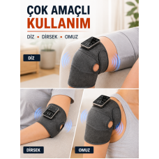 Taşınabilir Isıtmalı Diz Masaj Cihazı 5000 mAh Şarjlı Titreşimli Dijital Kontrollü - Lisinya