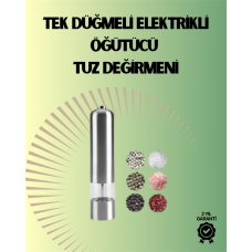 Pilli Otomatik Baharat Değirmeni Gıda Sınıfı Çelik Sessiz Öğütücü Alet - Lisinya