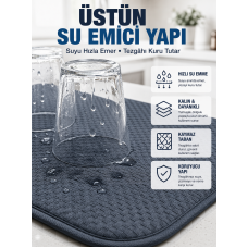 Katlanabilir Bulaşık Kurutma Matı Hızlı Kuruyan Su Emici Mutfak Matı - Lisinya Katlanabilir Bulaşık Kurutma Matı Hızlı Kuruyan Su Emici Mutfak Matı - Lisinya