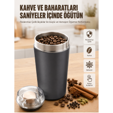 Yeni Nesil Kahve ve Baharat Öğütücü Paslanmaz Çelik Kahve Değirmeni - Lisinya
