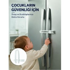 4 Adet Dolap Kapak Kilidi Ev İçi Güvenlik İçin Pratik Koruma Seti Yeni Nesil - Lisinya