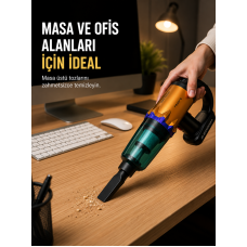Kablosuz Araç Süpürgesi Yıkanabilir Filtreli Taşınabilir El Tipi Süpürge - Lisinya