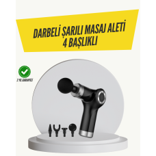 Mini Masaj Tabancası 4 Başlık 6 Hız Ayarlı - Lisinya