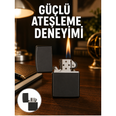 Çakmak Parlak Siyah Doldurulabilir Hedyelik Eşya Yeni Nesil - Lisinya