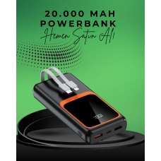 20000 mAh Taşınabilir Powerbank | Çok Kablolu, Hızlı Şarj Destekli (22.5W) - Lisinya
