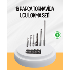 Ergonomik 16 Parça Bits Tornavida Uç ve Adaptör Seti - Lisinya
