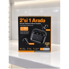 Kablosuz Bluetooth Kulaklık 4 Kulaklıklı 2’si 1 Arada Siyah - Lisinya