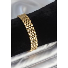 316L Çelik 12 mm Kalınlıkta Gold Renkli Erkek Bileklik - Lisinya