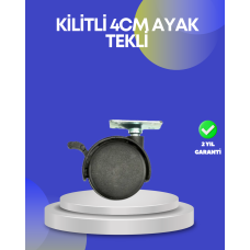 Dolap ve Raflar İçin 4 cm Kilitli Tekerlek Tekli - Lisinya