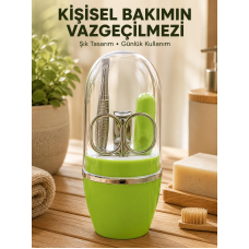 Yeşil Manikür Pedikür Bakım Seti Çok Amaçlı Kişisel Bakım Kiti - Lisinya