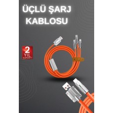 120W Hızlı Şarj Kablosu Turuncu Yüksek Güç Kapasitesi Çoklu Şarj Girişi - Lisinya