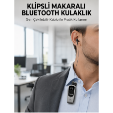 Klipsli Tasarımlı Bluetooth Kulaklık Uzun Pil Ömrü - Lisinya
