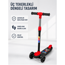 Çocuk Skuteri 3 Tekerlekli Geniş Basma Alanlı Ayarlanabilir Boy Scooter - Lisinya