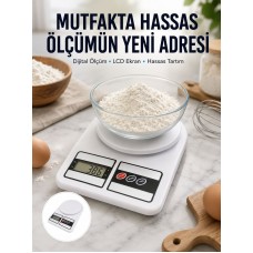 10 Kg Kapasiteli LCD Ekranlı Dijital Mutfak Tartıs Yeni Nesil - Lisinya