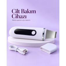 USB Şarjlı Metal Spatula Uçlu Beyaz Yüz ve Cilt Bakım Cihazı - Lisinya