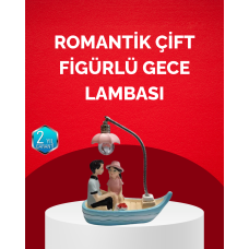 Sevgililer Günü İçin Romantik Çift Figürlü Dekoratif Gece Lambası - Lisinya