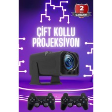 Çift Kollu Projeksiyon Taşınabilir Game Projektör Full Hd 1080P 4k Projeksiyon Gamepad - Lisinya