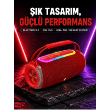 RGB LED Işıklı 20W Taşınabilir Bluetooth Hoparlör IPX6 Suya Dayanıklı - Lisinya RGB LED Işıklı 20W Taşınabilir Bluetooth Hoparlör IPX6 Suya Dayanıklı - Lisinya