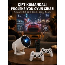 Kablosuz Mini Projeksiyon Cihazı Oyun ve Film İçin Taşınabilir Ev Sineması Yeni Nesil - Lisinya